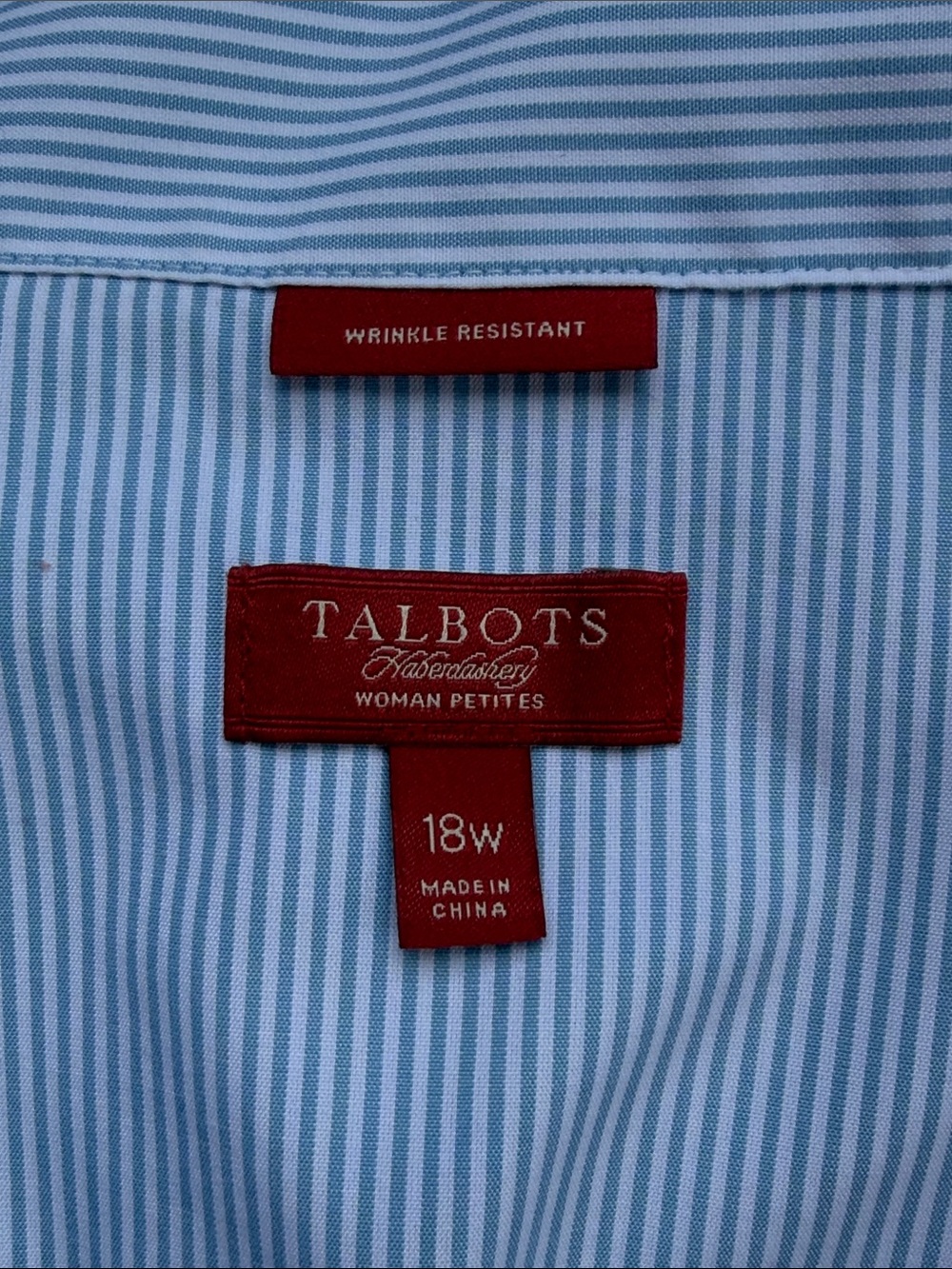 Talbots /Sleeveless Blue Stripe Collared Button-Front Top…200A - Picture 8 of 10